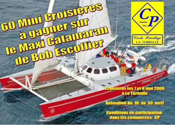 Bob Escoffier sur son maxi catamaran Etoile filante