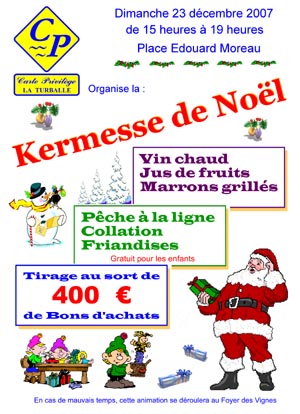 affiche de la Kermesse de Noël carte privilège la turballe