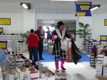 Le clown Croquignol à la flanerie à La Turballe