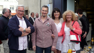 Bob, Antoine, Isabelle et Yvette Delestre pour l'anniversaire des 30 ans de la Boulangerie